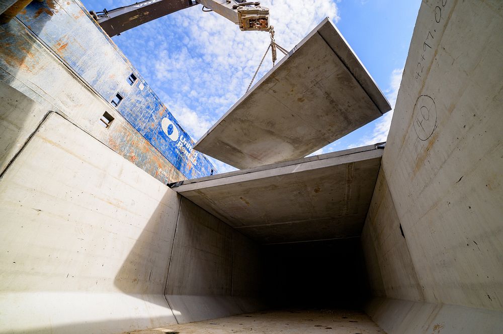 Town Creek Culvert construction at W 8th St and Washington St. February 26, 2019.