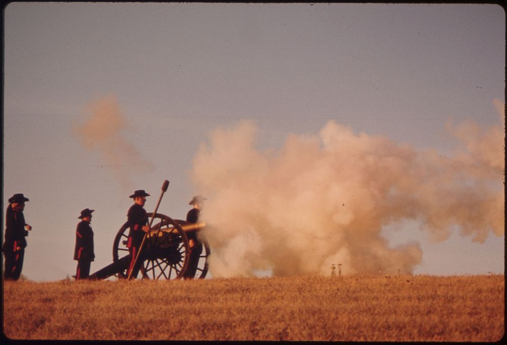 Members of the New Ulm Battery Firing a Salute in New Ulm Minnesota.