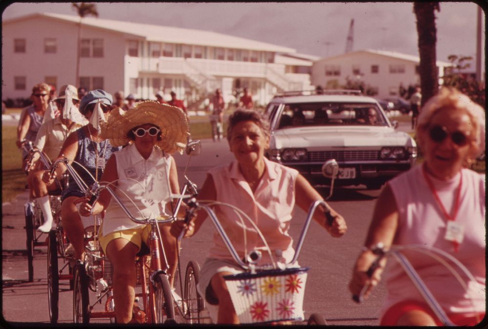 Tricycle Club of the Century Village Retirement Community Meets Each Morning. Photographer: Schulke, Flip, 1930-2008.…