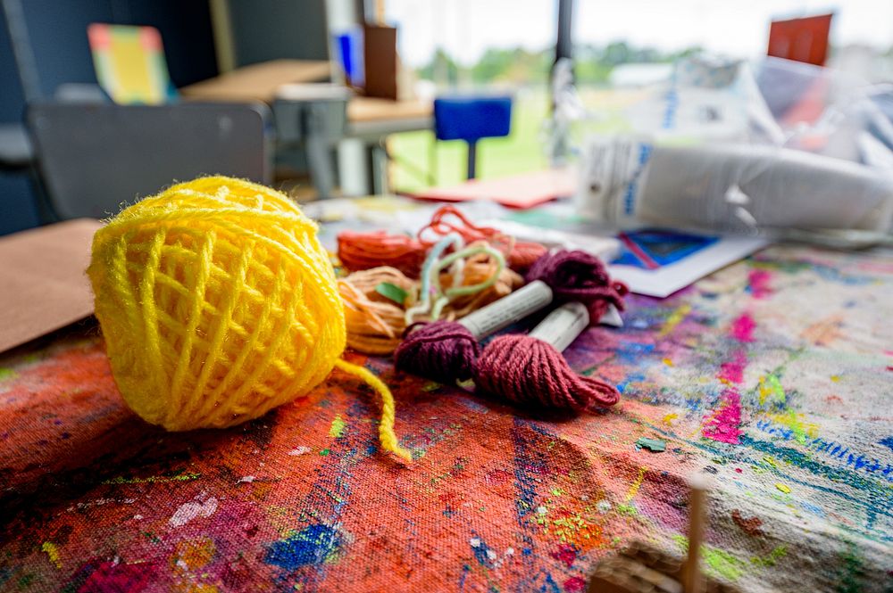 Yellow yarn ball