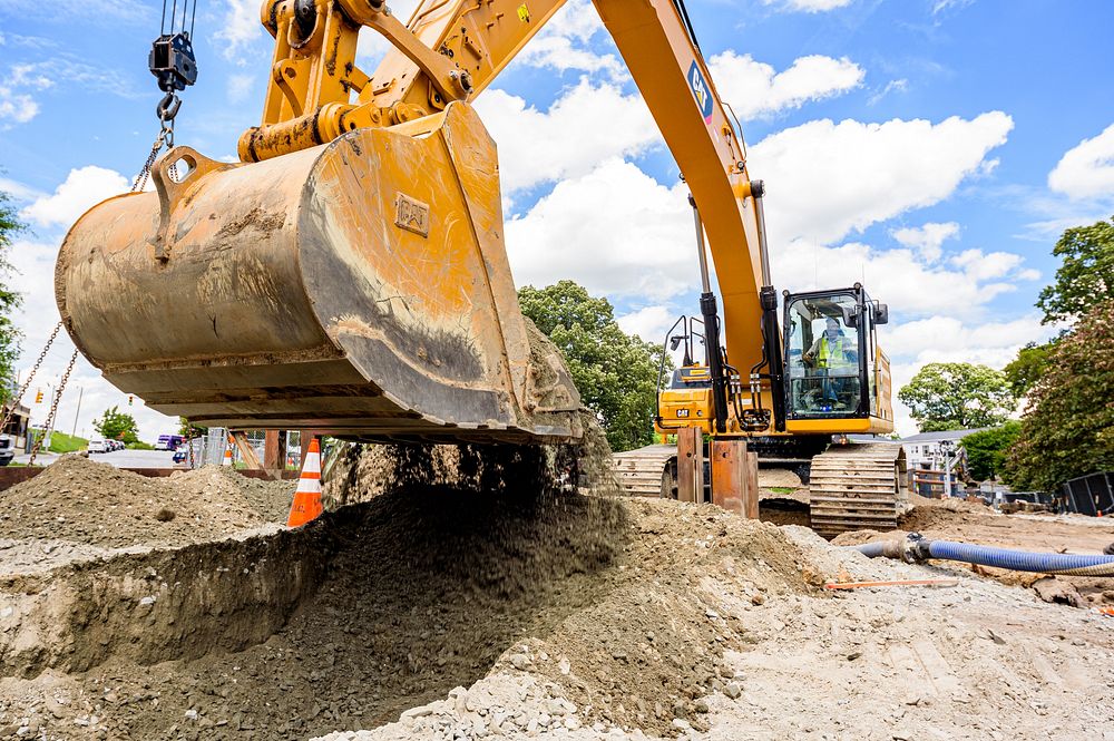 Town Creek Culvert construction site, June 19, 2019. Original public domain image from Flickr