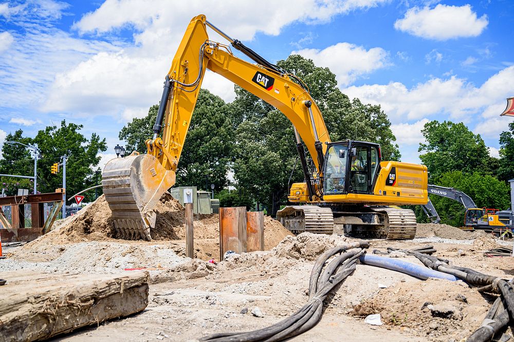 Town Creek Culvert construction site, June 19, 2019. Original public domain image from Flickr