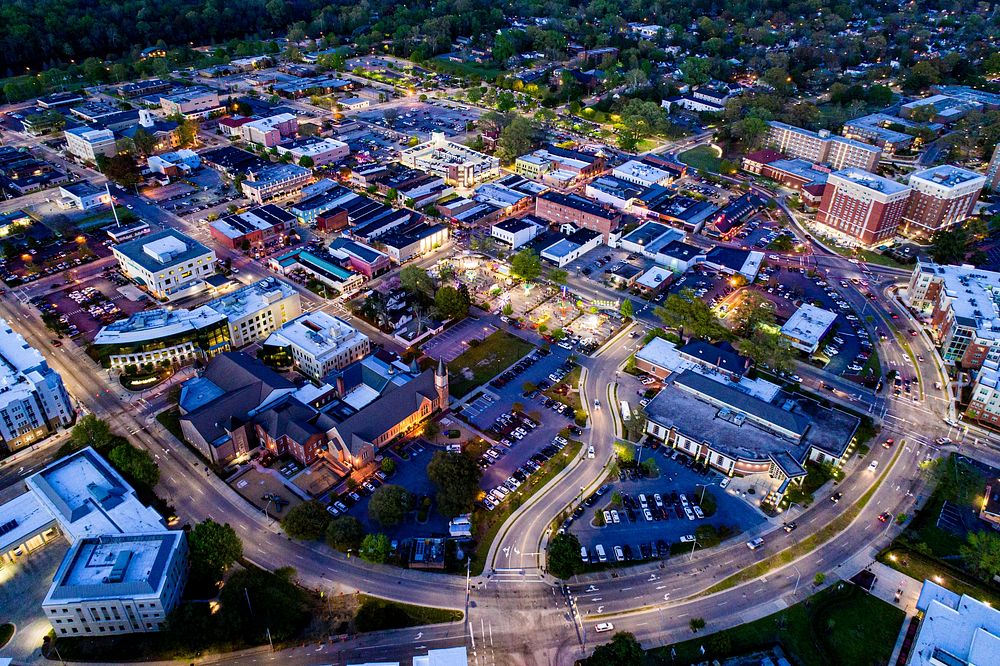 Greenville town at night
