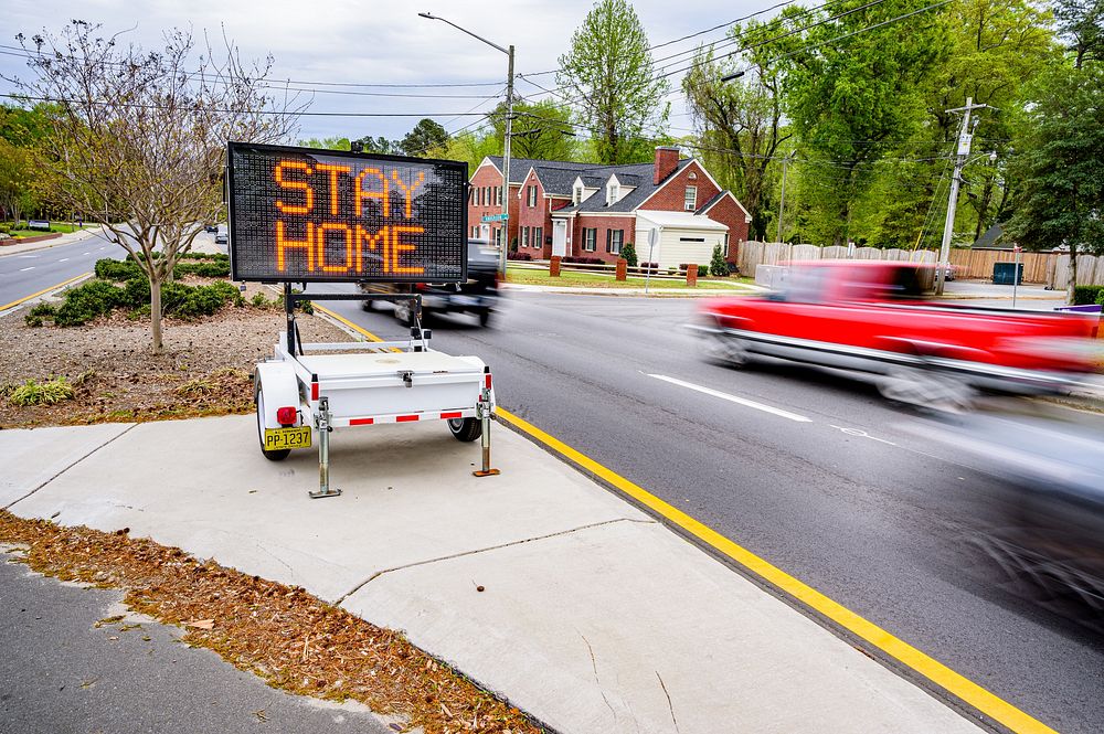 Stay home LED sign