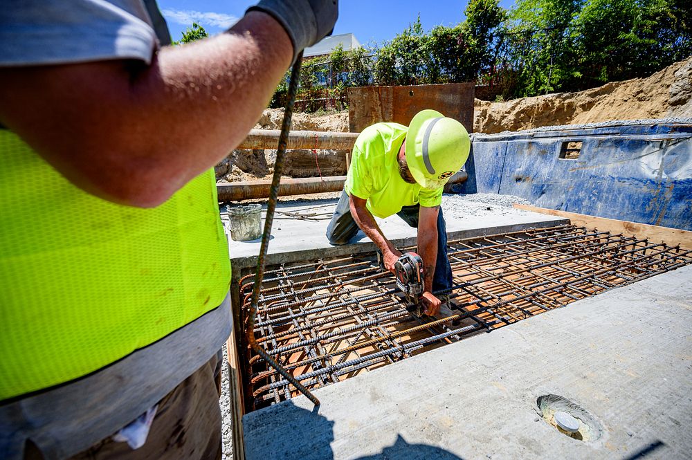 Town creek culvert construction