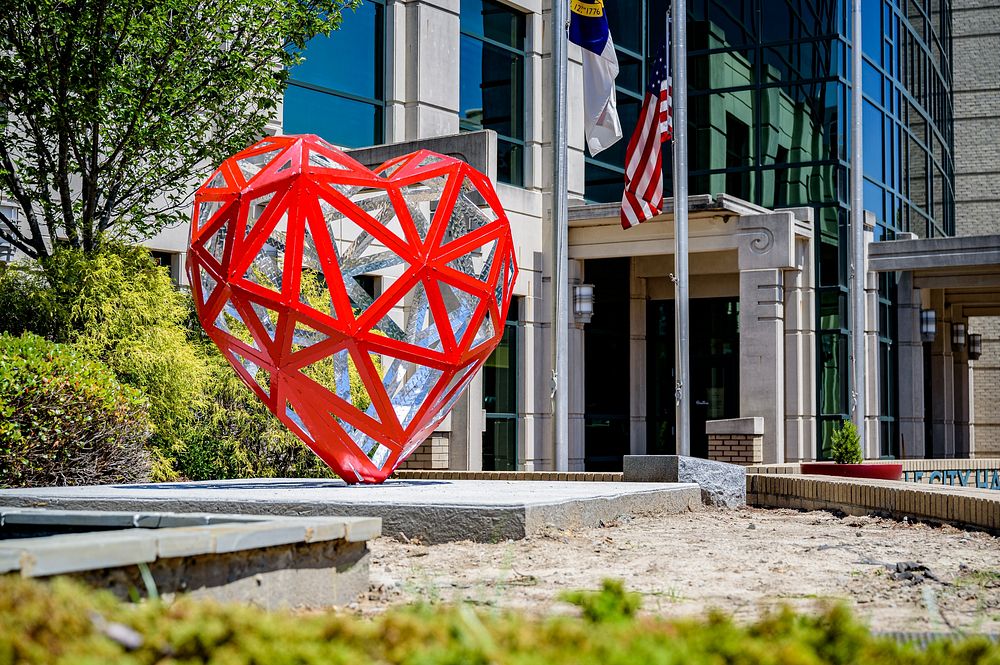 City Hall heART workOn Monday, May 4, 2020, Greenville, NC Public Works crews installed new sculpture at City Hall as part…
