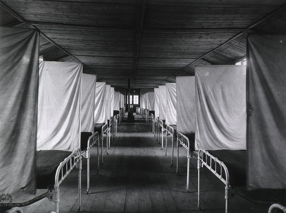 U.S. Army. Camp Hospital No.11, St. Nazaire, France: Contagious Ward. Original public domain image from Flickr