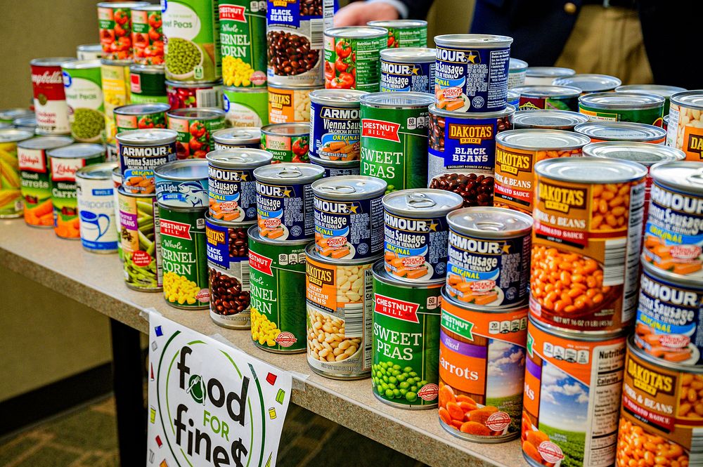 Food for Fines canned goods drive results, November 13, 2019, North Carolina, USA. Original public domain image from Flickr