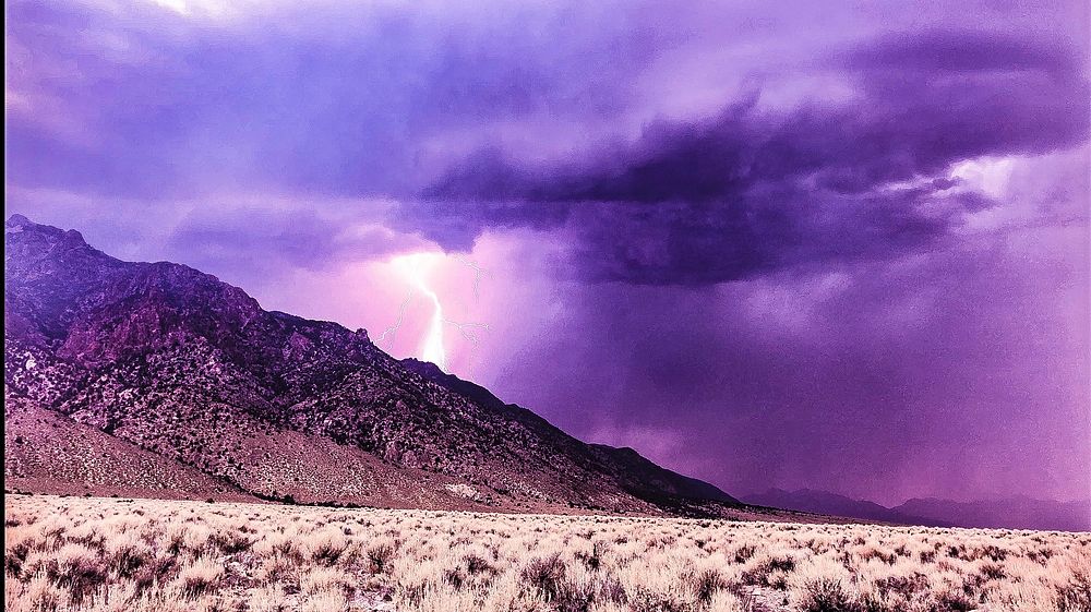 Lightning storm, nature background. Original public domain image from Flickr