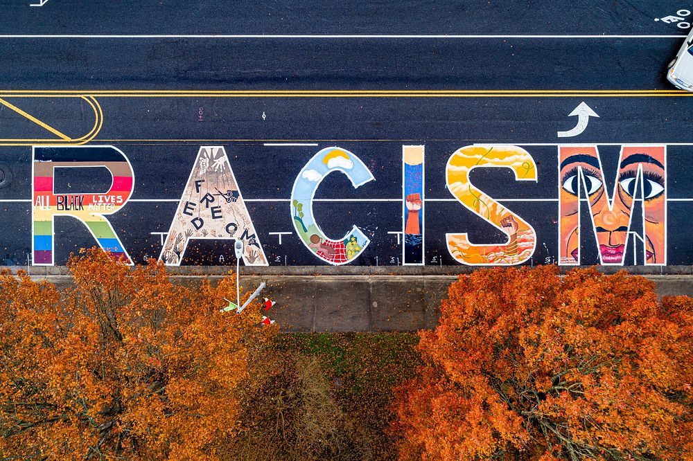 The completed 1st Street mural, December 14, 2020, North Carolina, USA. Original public domain image from Flickr