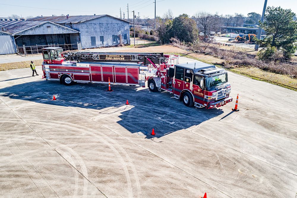Fire/Rescue Tiller Truck TrainingGreenville Fire/Rescue drivers train on the department's new tiller truck. The 107 foot…