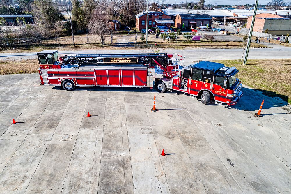 Fire/Rescue Tiller Truck TrainingGreenville Fire/Rescue drivers train on the department's new tiller truck. The 107 foot…
