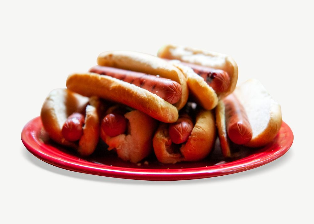 Hot dogs collage element psd
