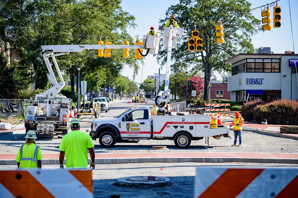 Town Creek CulvertTemporary traffic and pedestrian signals are installed at Evans Street while trees are planted along Reade…