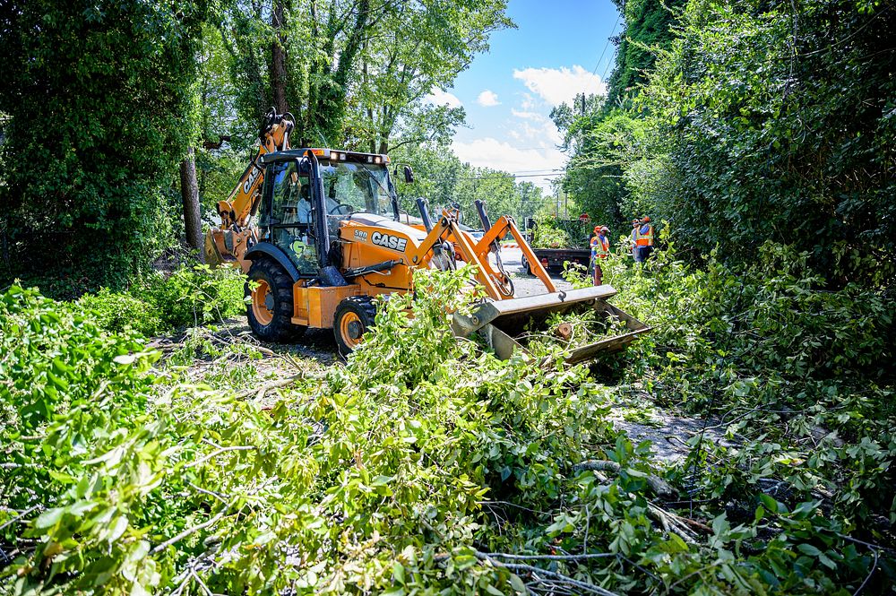 Public Works crews remove fallen trees and storm debris following Hurricane Isaias on Tuesday, August 4, 2020. Original…