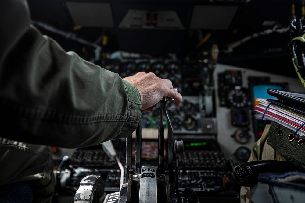 U.S. Air Force Lt. Col. Tom Cervini pilots a 108th Wing KC-135R Stratotanker over Joint Base McGuire-Dix-Lakehurst. Original…