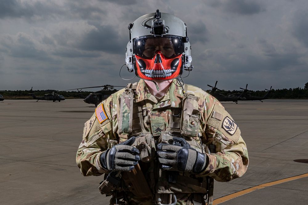 US soldier in a helmet. September 14, 2021. Original public domain image from Flickr