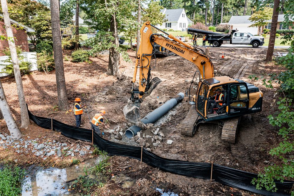 Public Works Stormwater PipePublic Works repaired a catch basin and replaced damaged stormwater drain pipe in the Brook…