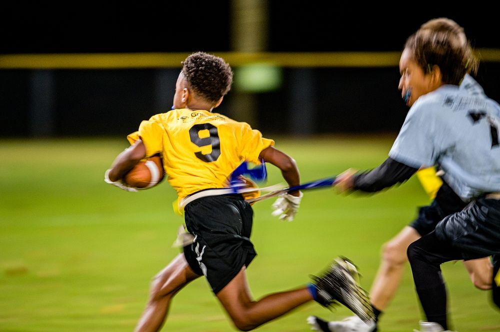 Greenville Recreation & Parks Flag Football at Evans Park, October 19, 2021, North Carolina, USA. Original public domain…