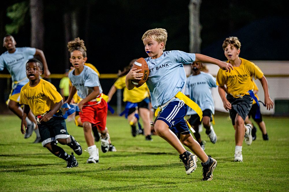 Greenville Recreation & Parks Flag Football at Evans Park, Fall 2021, date unknown, North Carolina, USA. Original public…