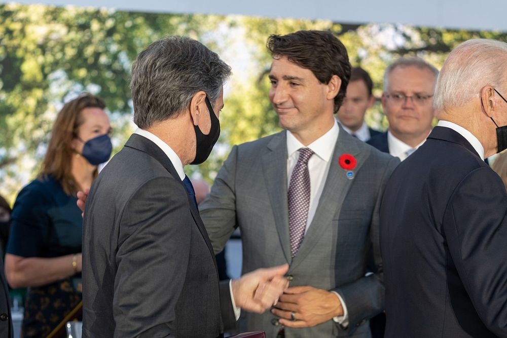 Secretary Blinken Speaks With Canadian Prime Minister Trudeau at the G20 Summit in Rome, Italy, on October 31, 2021.…