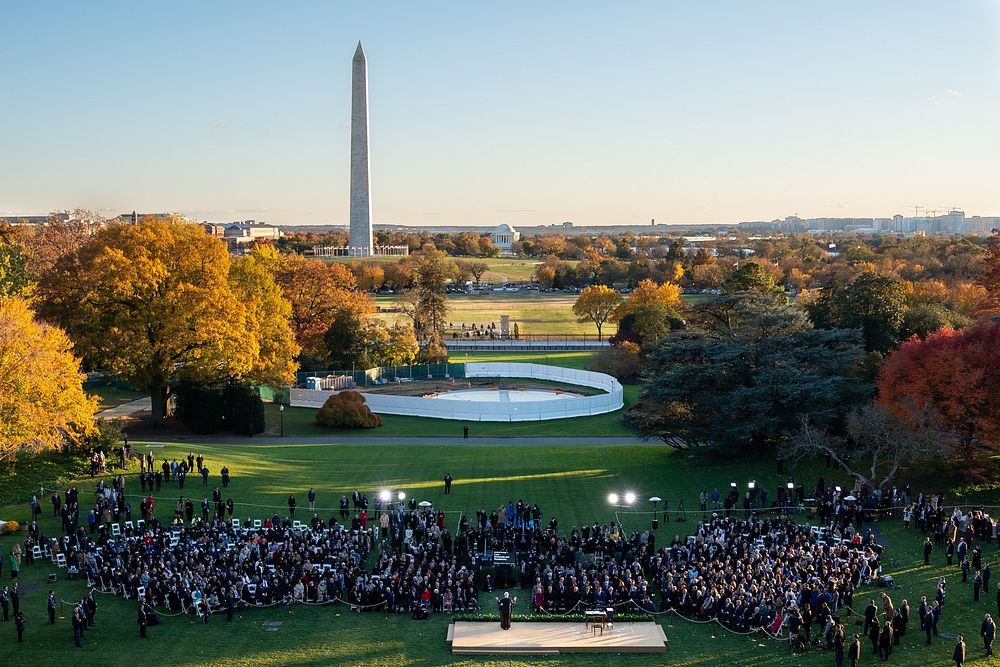 President Joe Biden delivering remarks. Original public domain image from Flickr