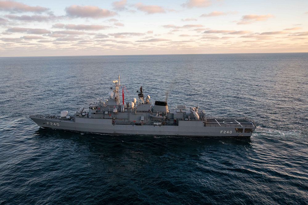 Navy Ships in ocean.