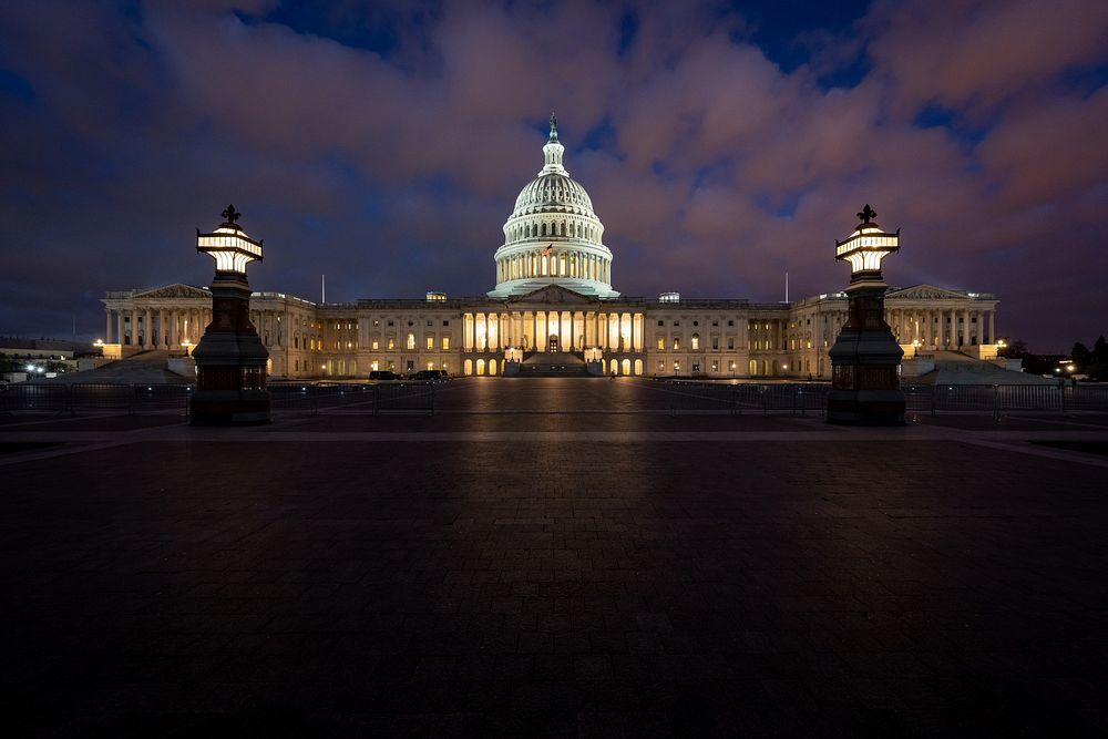 View of the U.S. Capitol's East Front Before Dawn-----This official Architect of the Capitol photograph is being made…