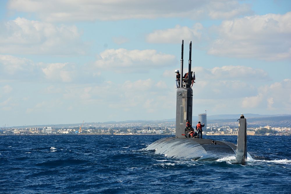 211214-N-NO901-0003 LIMASSOL, Cyprus (Dec. 14, 2021) The Los Angeles-class submarine USS Albany (SSN 753), operating in the…