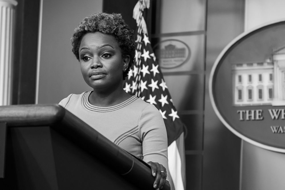 White House Principal Deputy Press Secretary Karine Jean-Pierre holds a press briefing on Thursday, October 21, 2021 in the…