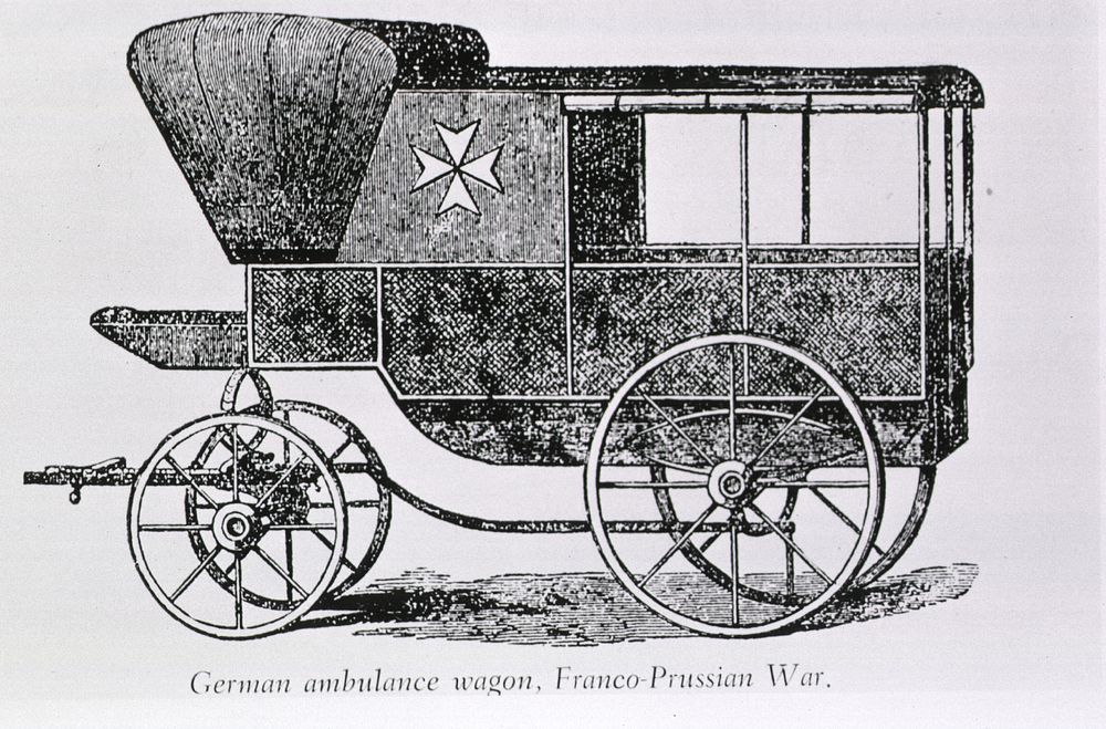 Transportation of the wounded, vintage illustration.