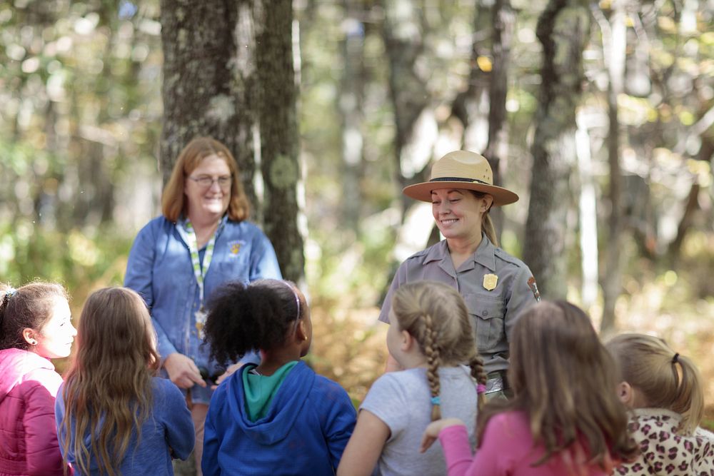 Ranger Lindsay Leads an Education ProgramEducation program at Big Meadows with a third grade group. The activities revolved…