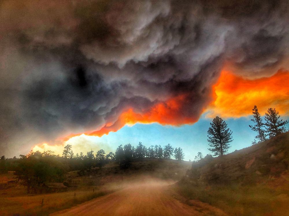 Wildfire smoke sky. Original public domain image from Flickr