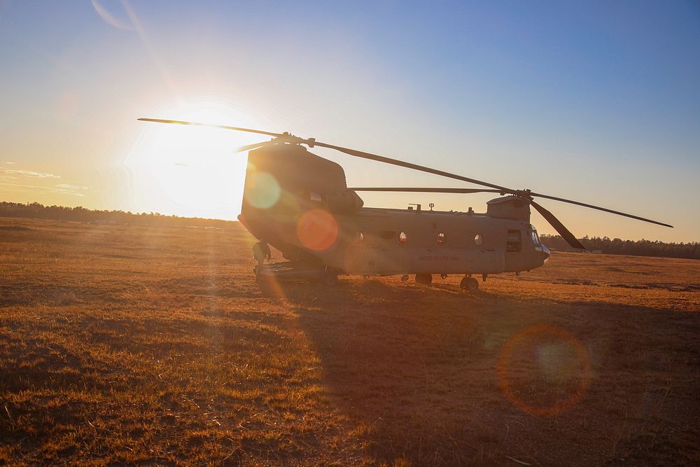 U.S. Army Soldiers assigned to 10th Combat Aviation Brigade, a part of TF Six Shooter, conduct aviation operations at Fort…