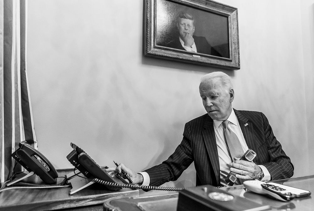 President Joe Biden calls New Jersey Governor Phil Murphy, Wednesday, November 3, 2021, in the Oval Office Study. (Official…