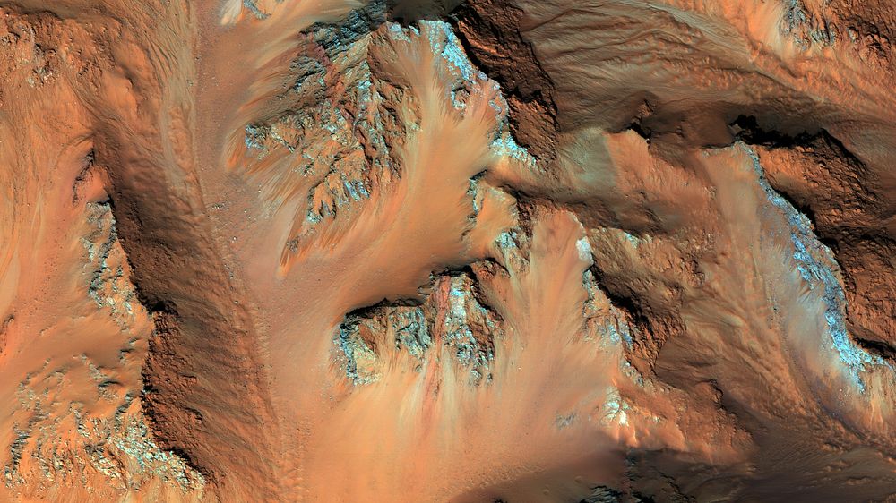 Active Slope Flows on the Central Hills of Hale Crater.