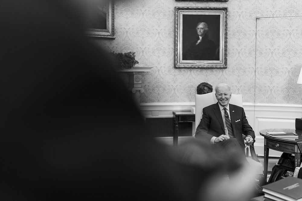 President Joe Biden and Vice President Kamala Harris meet with Senate Judiciary Committee Chair Dick Durbin and Ranking…