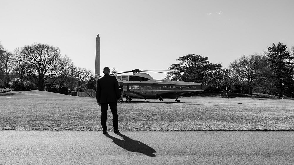 President Joe Biden boards Marine One on the South Lawn of the White House Thursday, February 10, 2022, en route to…