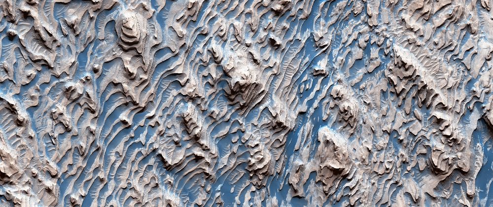 Layering in Danielson Crater, abstract nature pattern.