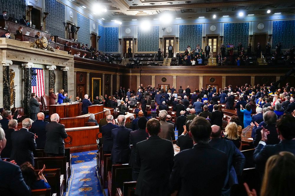 President Joe Biden delivers his State of the Union address to a Joint Session of Congress, Tuesday, March 1, 2022, in the…