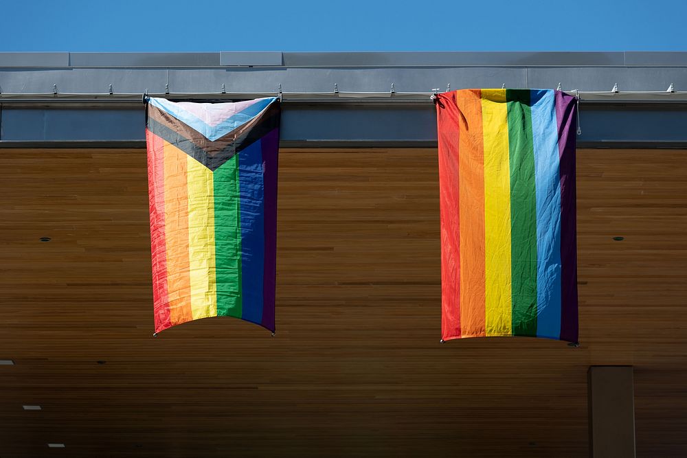 Pride Month flag drop, 19 March 2021. Original public domain image from Flickr