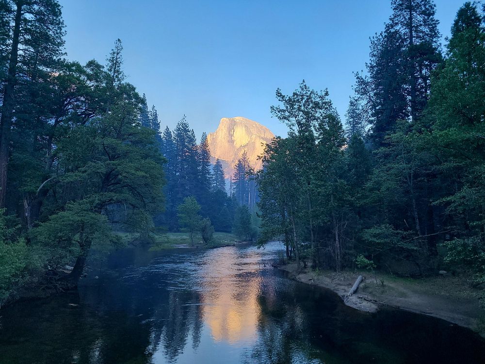Yosemite Valley Prescribed Burn. Half Dome as seen this evening from Yosemite Valley. Original public domain image from…