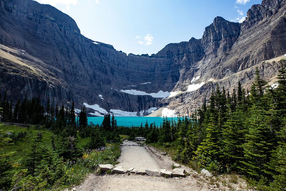 The Trail to Iceberg Lake, nature landscape. Original public domain image from Flickr