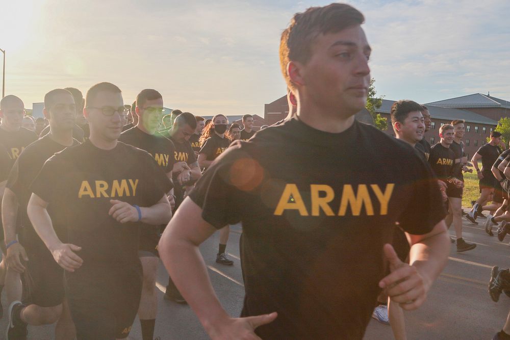 U.S. Army Soldiers from the 10th Mountain Division participate in the 10th Mountain Division Release Run on June 10, 2021 at…