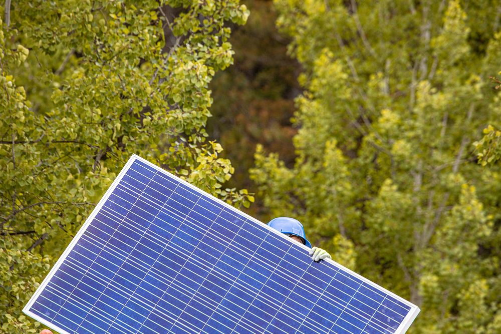 Solar Panels are Installed on Glacier Headquarters. Original public domain image from Flickr