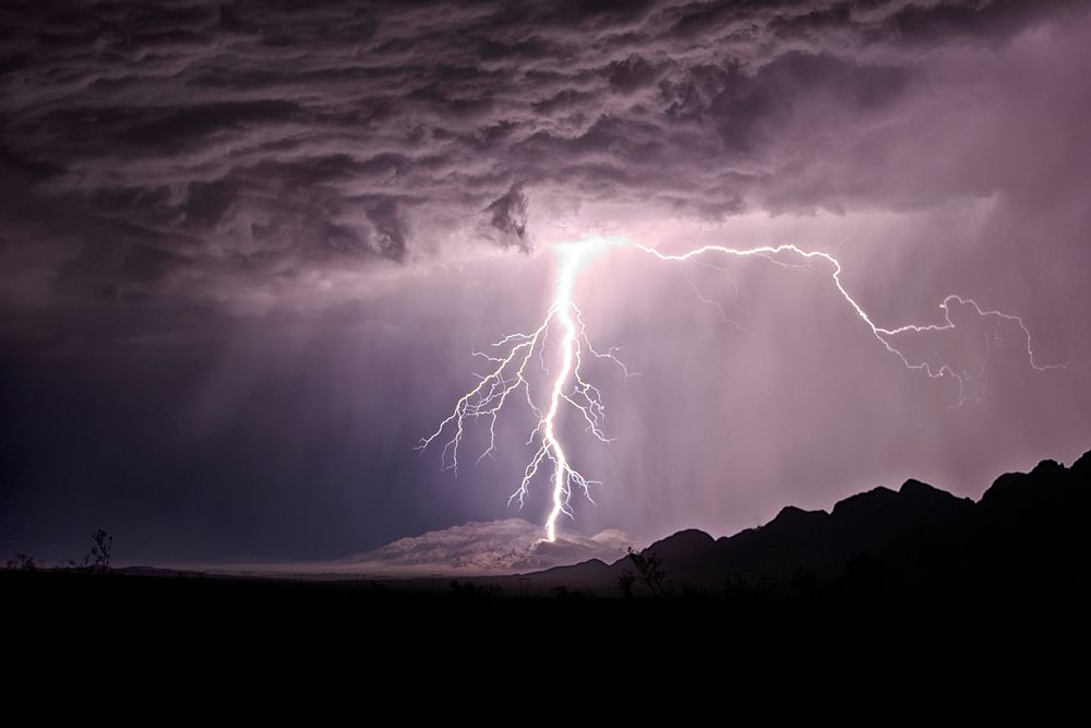 Lightning bolt, thunderstorm. Original public domain image from Flickr