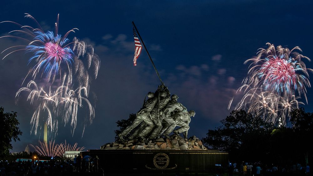 Independence Day celebration, fireworks. Original public domain image from Flickr
