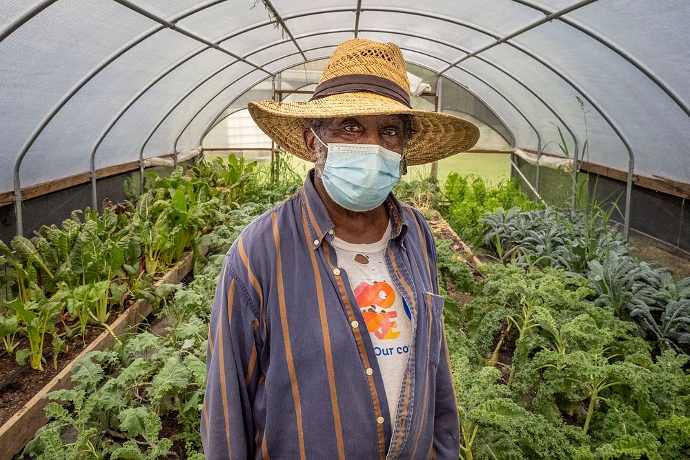 Warren Blue grows a wide variety kale as well as fruit and other vegetables on his farm The Greener Garden Urban Farm LLC…