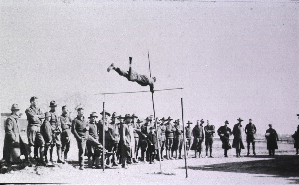 U.S. Army. Base Hospital No.33, Portsmouth, England: Athletics- Pole Vault. Original public domain image from Flickr