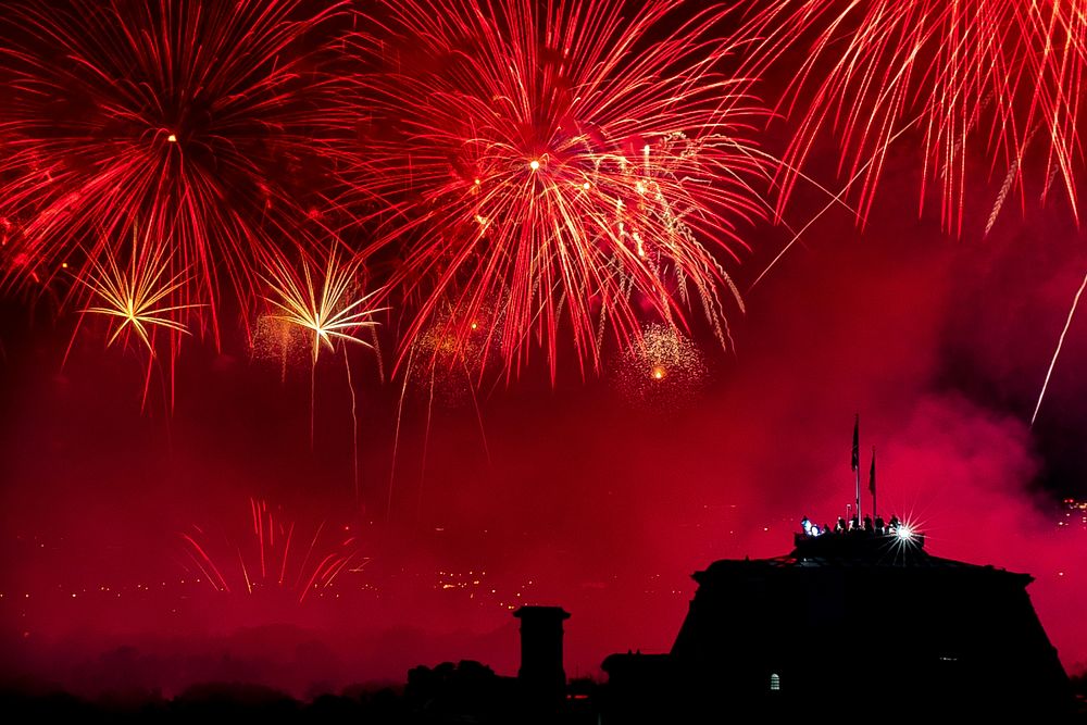 Fourth of July celebration fireworks display. Original public domain image from Flickr